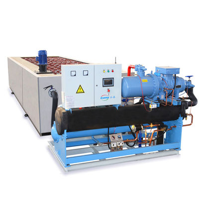 دستگاه تولید بلوک یخ صنعتی 20T/24H آب نمک برای ذخیره سازی سرد کارخانه یخ