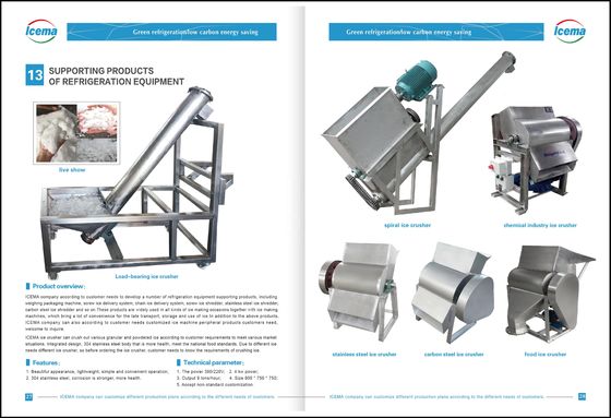9T/H دستگاه یخ شکن CE ماشین اصلاح یخ از جنس استنلس استیل تجاری