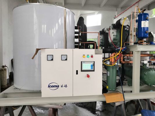 چین 50 تن/روز ماشین یخ یخ یخ کنتینری شده برای خنک کردن با قیمت کارخانه