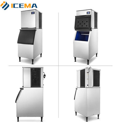 200 کیلوگرم 300 کیلوگرم 400 کیلوگرم 500 کیلوگرم ICEMA Ice Cube Maker Machine 760*830*1780mm اندازه یخ 22x22x22mm