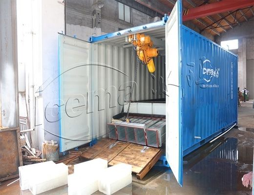 RefComp کمپرسور 31.25KW 8T دستگاه یخ بلوک کانتینر قابل جدا کردن برای بندر و اسکله
