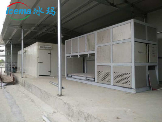 دستگاه تولید یخ صنعتی 10T/24H با خنک کننده مستقیم و یخچال R404A/R22