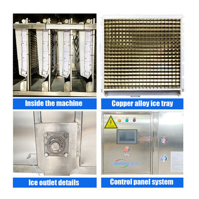 ماشین یخ ICEMA 2T / 24H دستگاه تولید مکعب یخ اتوماتیک برای کارخانه های یخ