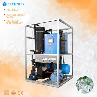 خرید 1Ton Tube Ice Machine with 500kg Ice Storage 4.6KW Industrial R404a/R22 Ice Tube Maker online manufacture