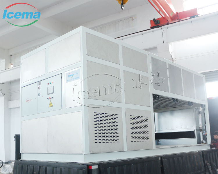 37.5KW ظرفیت خنک کننده ماشین یخ بلوک خنک کننده مستقیم با تبخیر کننده صفحه فولاد ضد زنگ