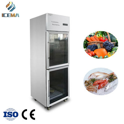 قیمت مناسب یخچال فریزر 0-8 درجه دو درب قائم استیل ساید بای ساید 400 لیتر برای رستوران آنلاین