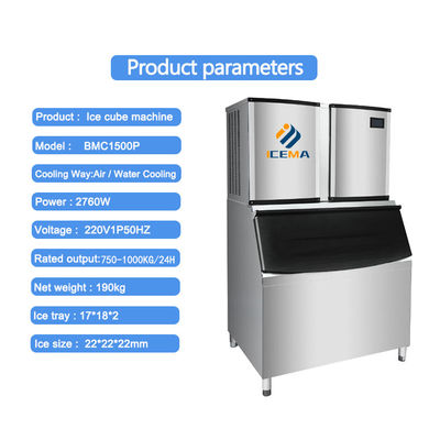قیمت مناسب ابعاد سفارشی دستگاه ساخت مکعب یخ با R404a / R507a یخچال آنلاین